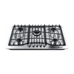 90cm 5-Burner Built-In Gas Hob with Sabaf Burners - Stainless Steel Cooktop | Model ANG-S5115 - Image 3