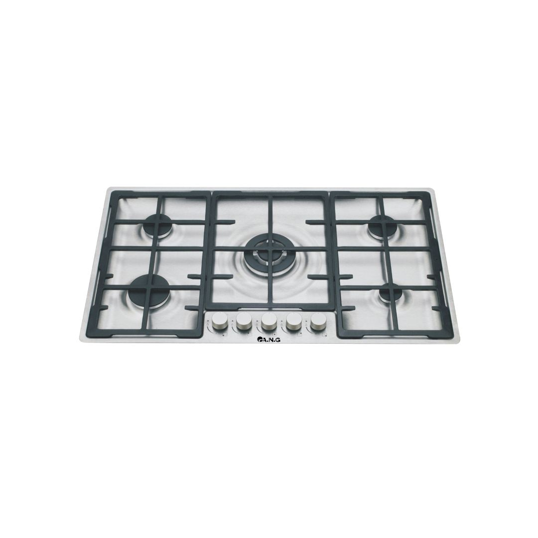 Copy of Untitled-25 90cm 5-Burner Built-In Gas Hob - Stainless Steel Cooktop with Triple Ring Burner | Model ANG-8234 - Image 1