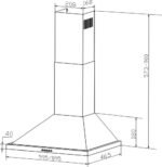 ANG-H6.1 60cm Frameless Slim Tower Wall Hood – Powerful 400 m³/h Airflow & Sleek Design - Image 2