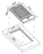 30cm Built-In BBQ Grill - Stainless Steel Electric Grill with Lava Stone | Model ANG-300ASS - Image 2