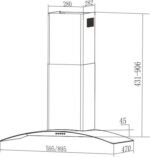 ANG-C9.1 Curved Glass Range Hood – Powerful Airflow with Sleek Tempered Glass Design - Image 2