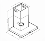 90cm T-Shape Wall Mount Range Hood - Black Stainless Steel Cooker Hood with 1000m³/h Airflow | Model ANG-T90S - Image 2