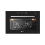 Premium 90cm Built-in Electric Oven - 9 Functions, 125L Capacity, Black Glass Design Single Wall Oven with Digital Timer for Kitchen, Hotel & Commercial Use - ANG 0972