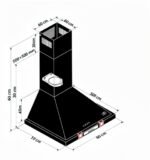 90cm Tower Wall Mount Range Hood - Black Stainless Steel Cooker Hood with 1000m³/h Airflow | Model ANG-B90S - Image 2